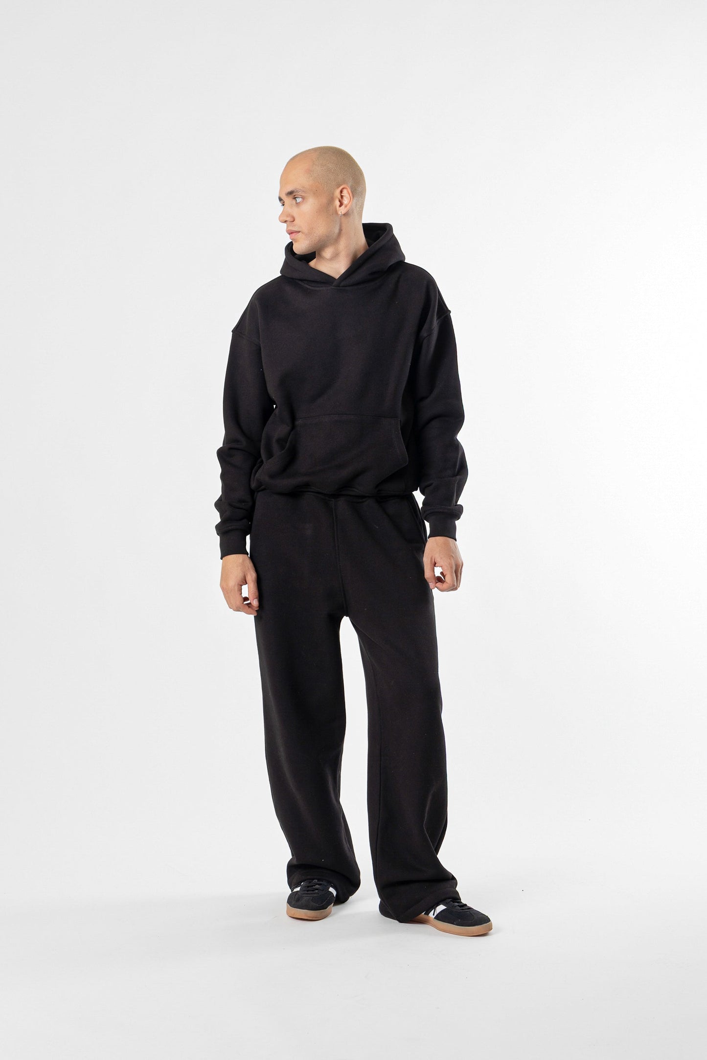 Hoodie Cropped Blanks 500GSM Black