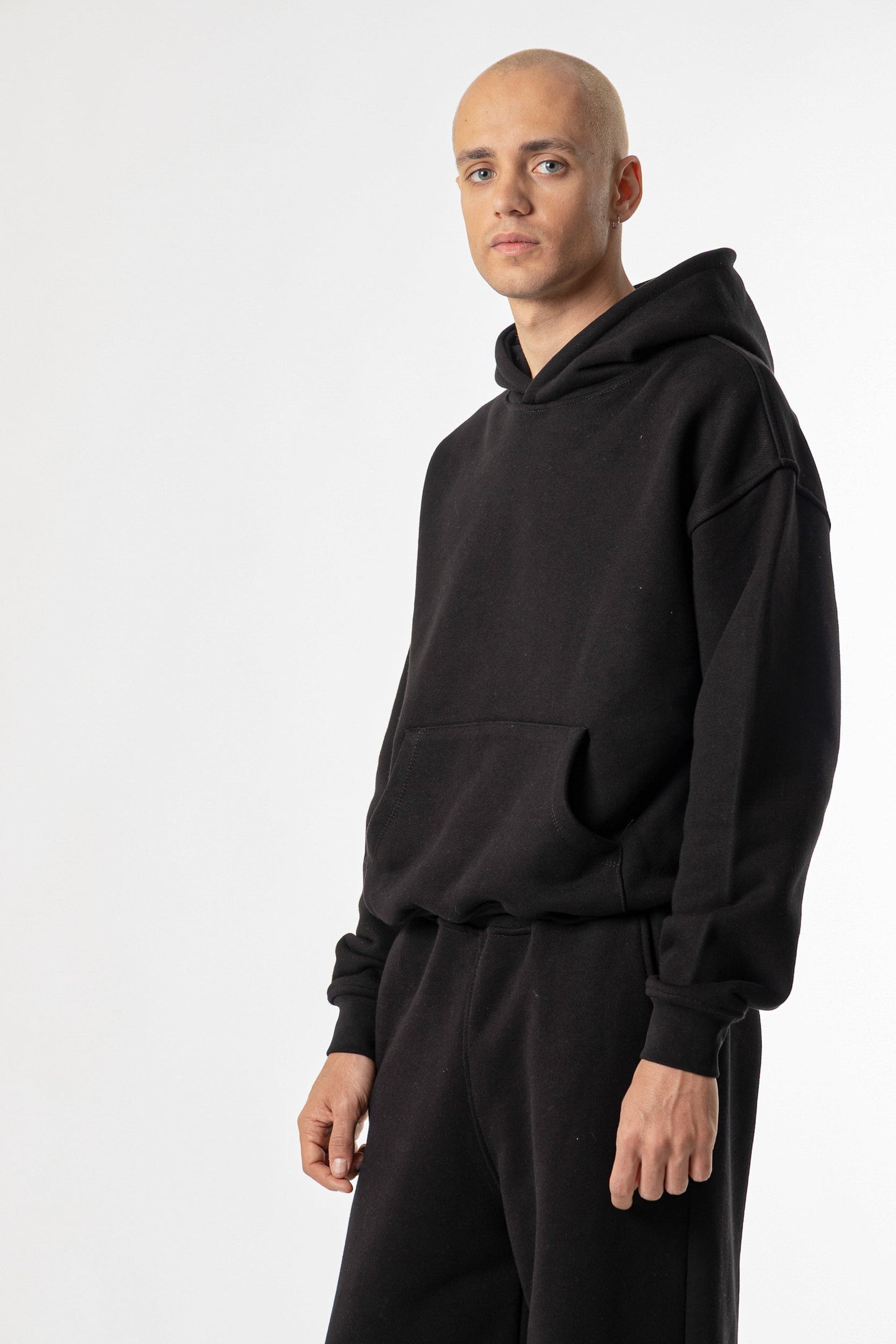 Hoodie Cropped Blanks 500GSM Black