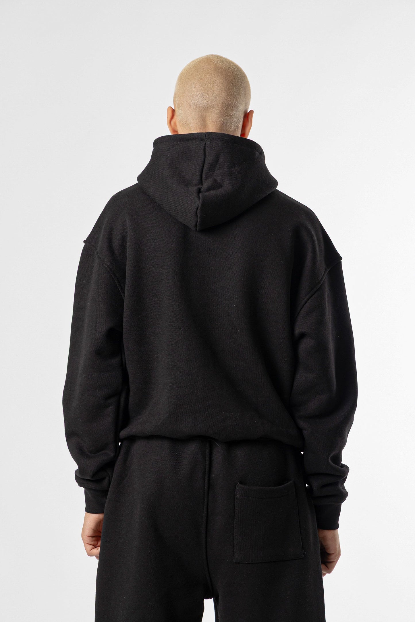 Hoodie Cropped Blanks 500GSM Black