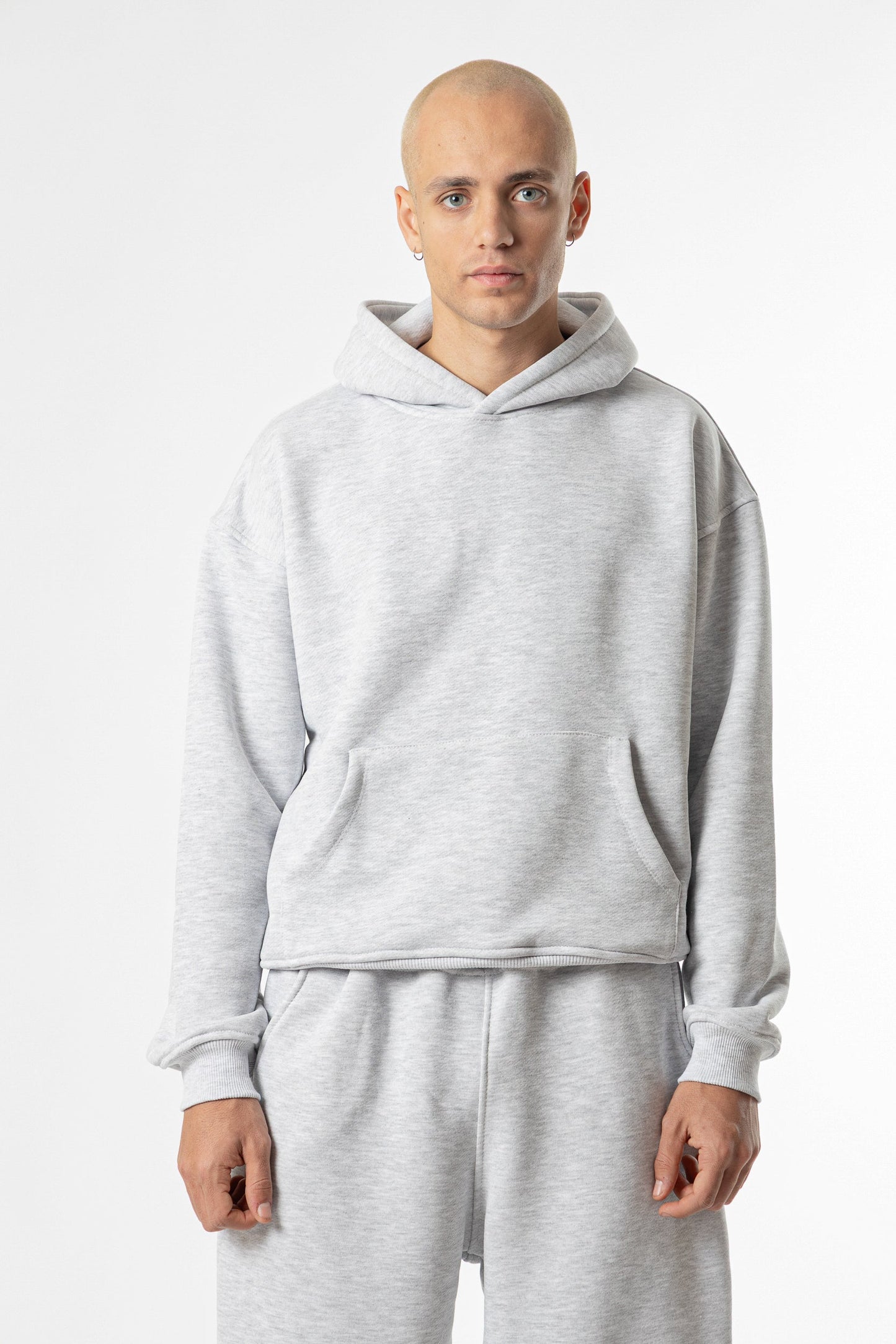 Hoodie Cropped Blanks 500GSM Sport Grey