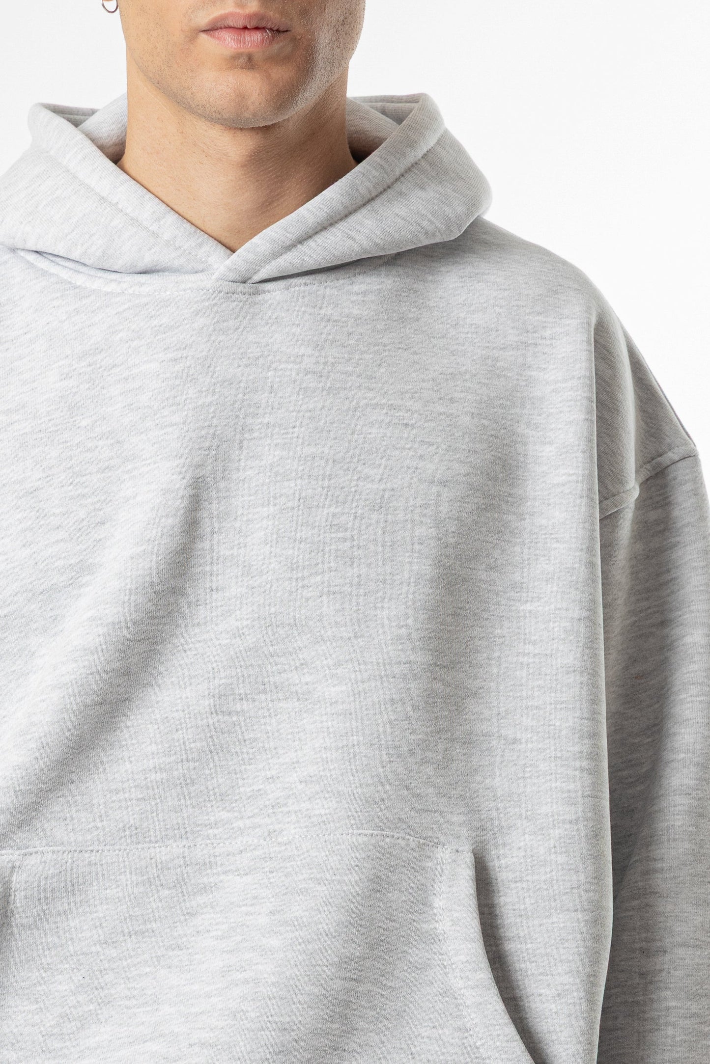 Hoodie Cropped Blanks 500GSM Sport Grey