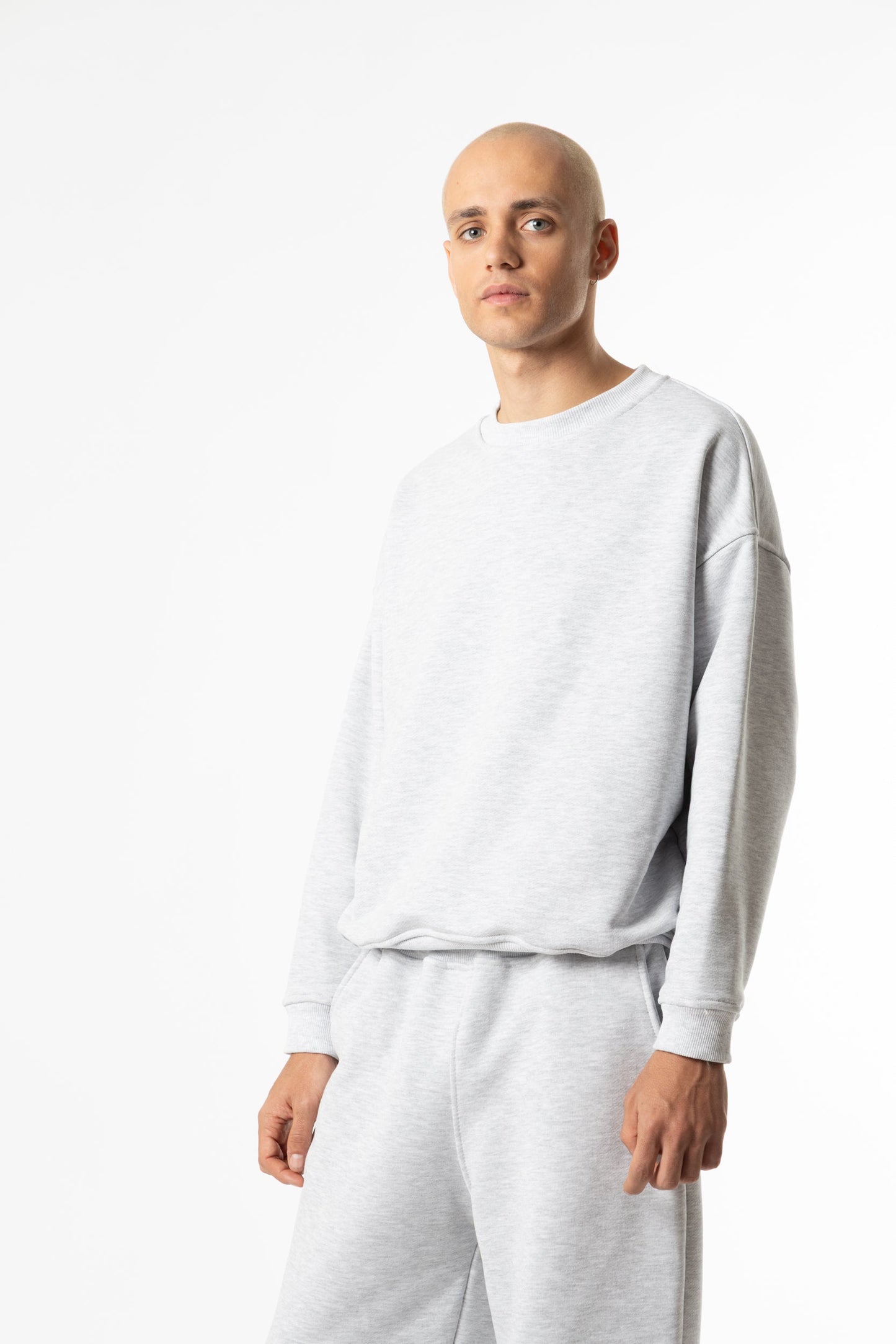 Crewneck Cropped Blanks 500GSM Sport Grey