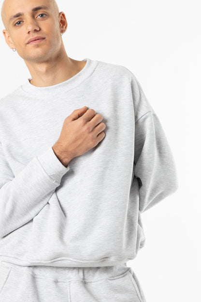 Crewneck Cropped Blanks 500GSM Sport Grey