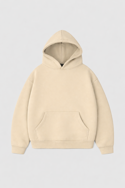 Hoodie Cropped Blanks 500GSM Sand