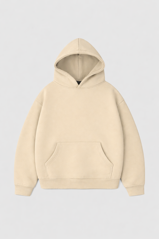 Hoodie Cropped Blanks 500GSM Sand