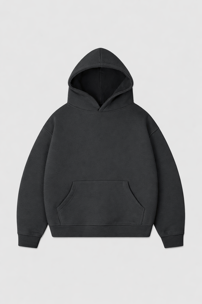 Hoodie Cropped Blanks 500GSM Black