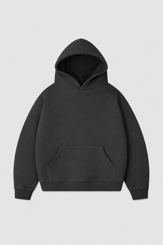 Hoodie Cropped Blanks 500GSM Black