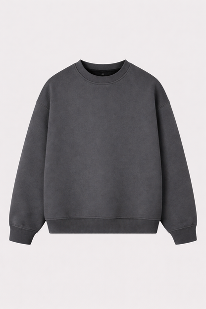 Crewneck Cropped Blanks 500GSM Black