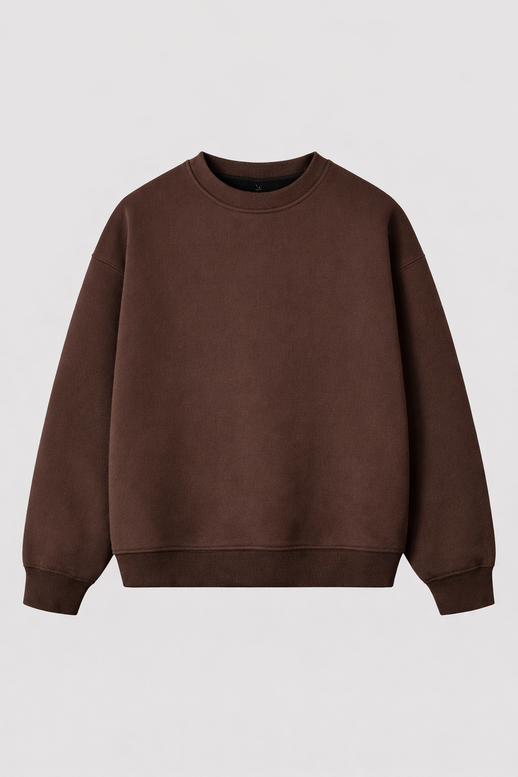 Crewneck Cropped Blanks 500GSM Dark Chocolate