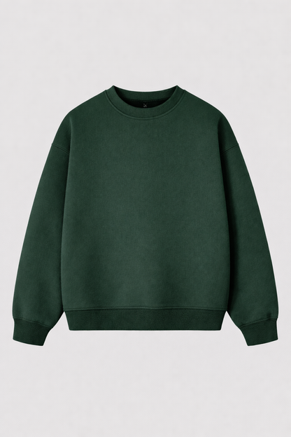 Crewneck Cropped Blanks 500GSM Forest Green