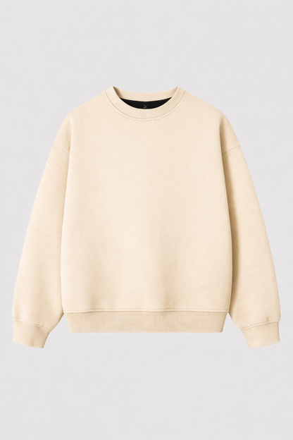 Crewneck Cropped Blanks 500GSM Sand