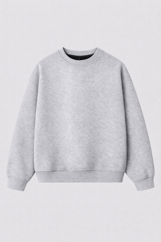 Crewneck Cropped Blanks 500GSM Sport Grey