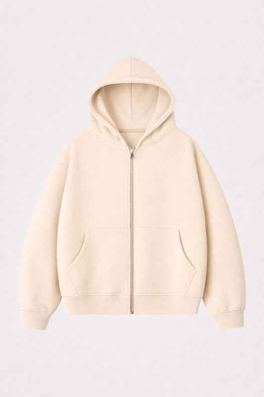 Zip Hoodie Heavy Blanks 500GSM Sand
