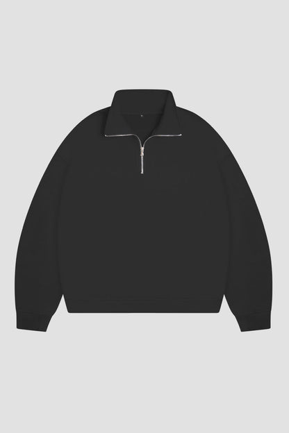 Sweatshirt Half Zip Blanks 330GSM Black