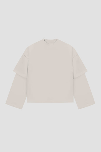 Double Long Sleeve Blanks 220GSM Off White