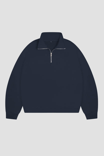 Sweatshirt Half Zip Blanks 330GSM Night Blue