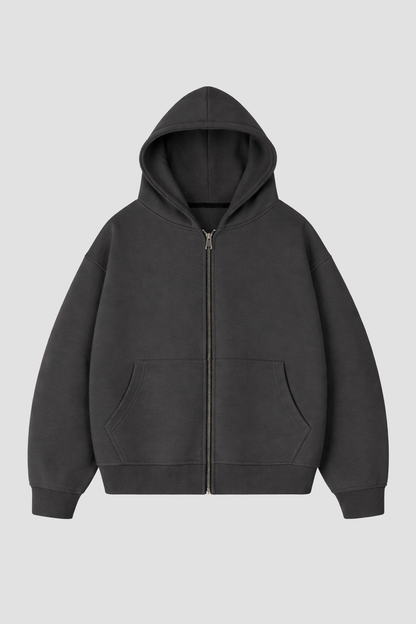 Zip Hoodie Heavy Blanks 500GSM Black