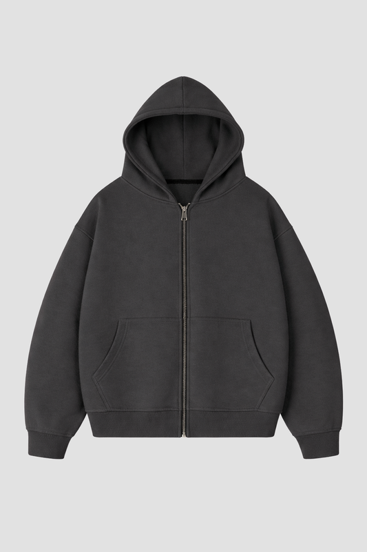 Zip Hoodie Heavy Blanks 500GSM Black